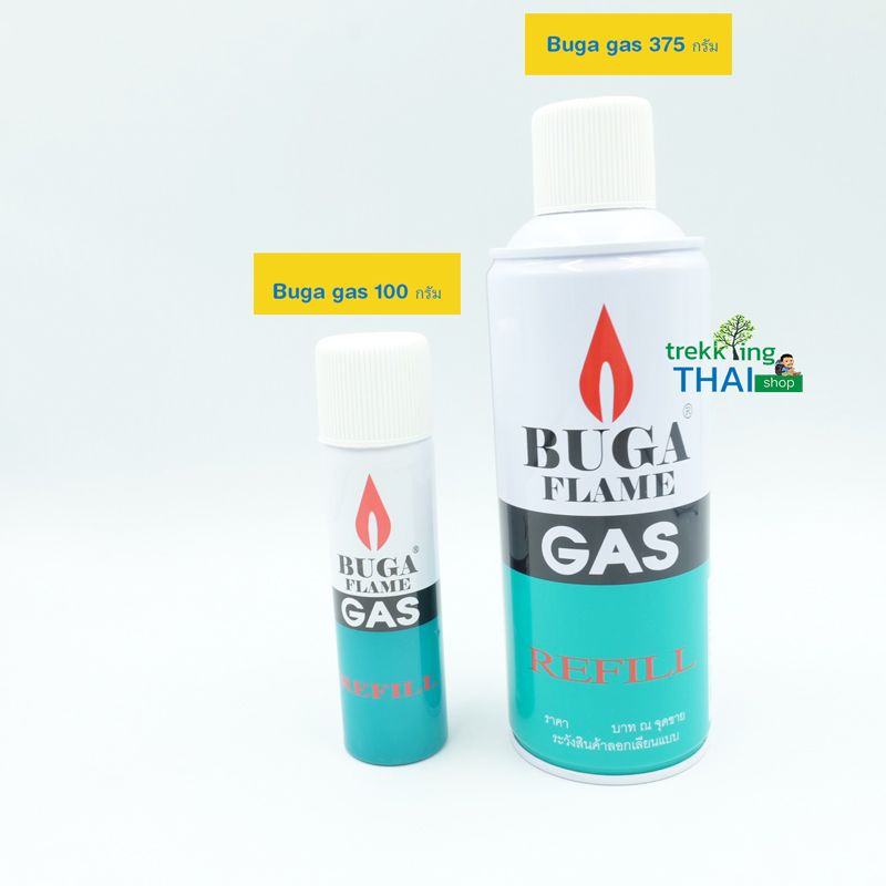 แก๊สเติมไฟแช็ค refill gas Buga flame ขนาด 375 ml. ซื้อที่ไหน trekkingTHAI