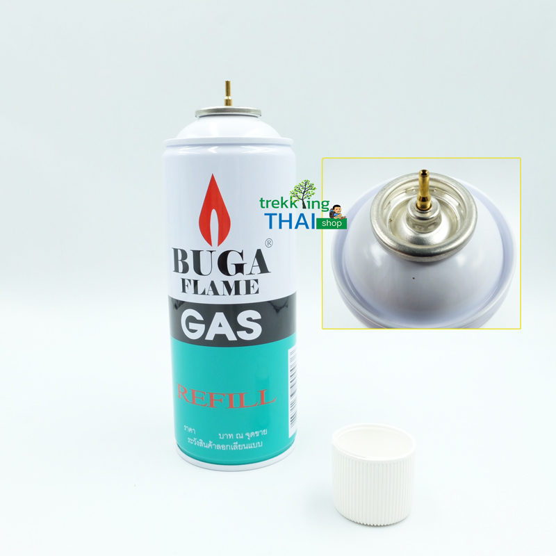 แก๊สเติมไฟแช็ค refill gas Buga flame ขนาด 375 ml. trekkingTHAI